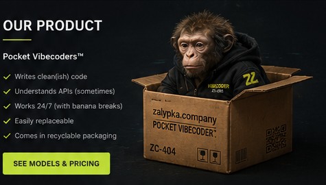 AI-generated Pocket Vibecoder cardboard packaging